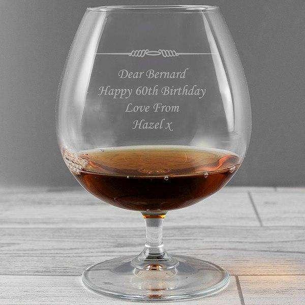 Personalised Decorative Brandy Glass - Myhappymoments.co.uk