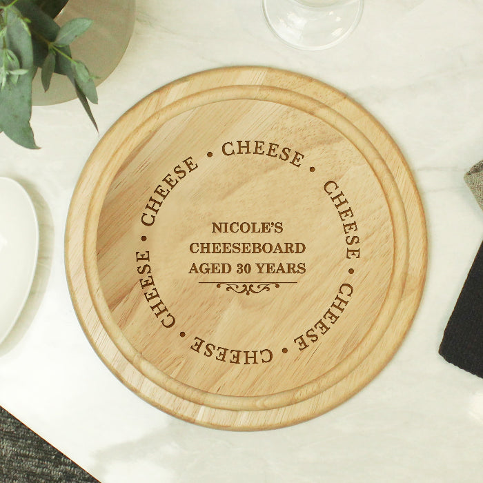 Personalised Cheese Round Chopping Board | Wedding Gift