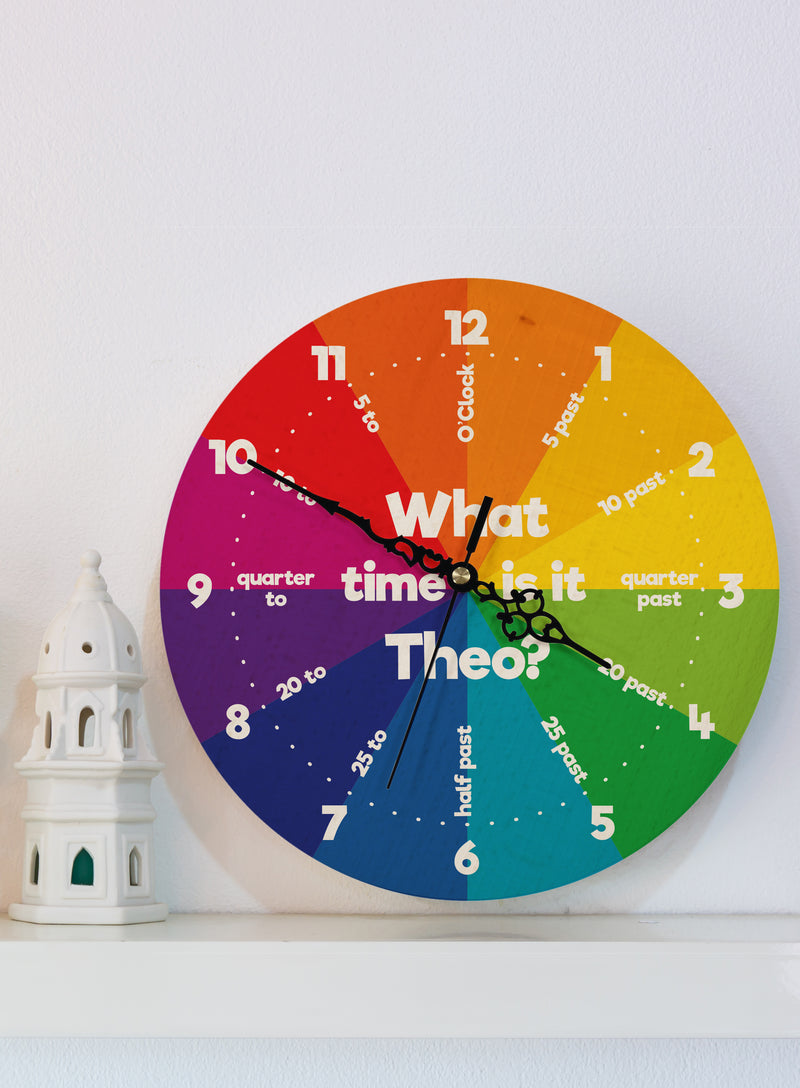 Personalised What Time Is It? Wooden Clock
