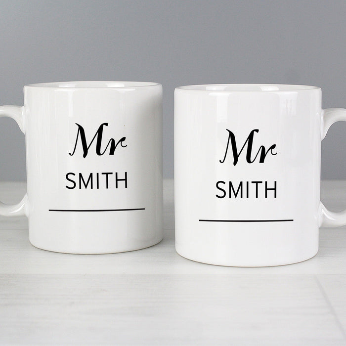 Personalised Mr & Mr Mug Set