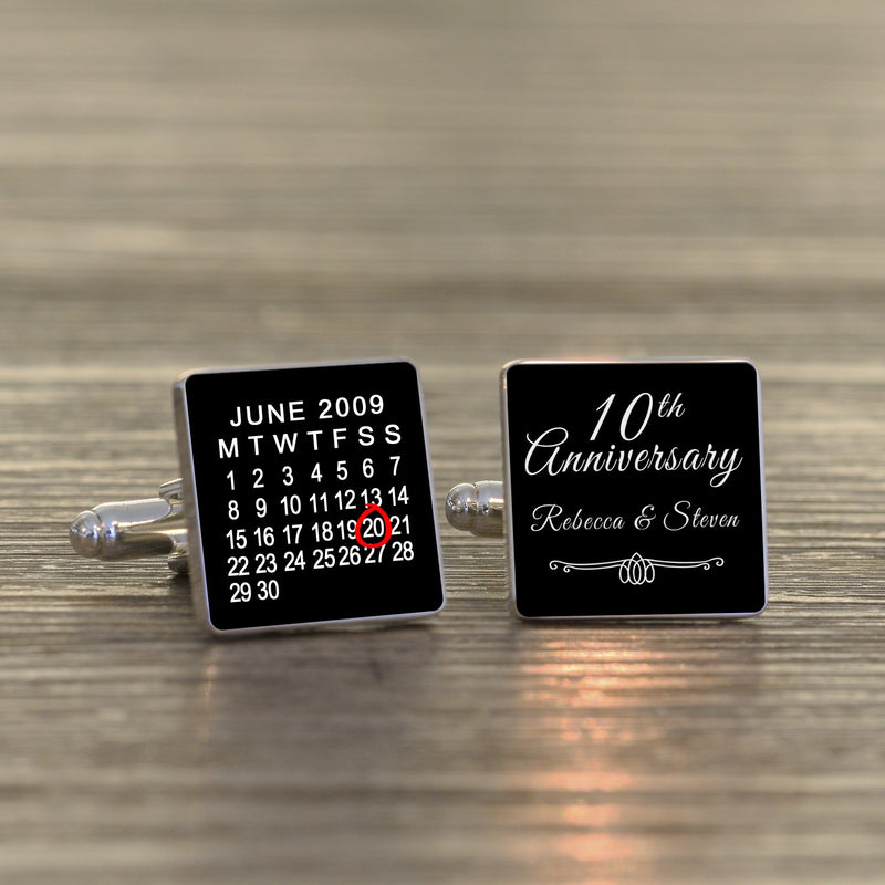 Personalised Anniversary Calendar Cufflinks