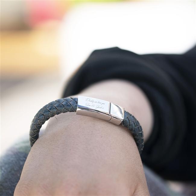 Engraved Men’s Leather Wristband