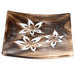 Mango Wood Square Carved Flowers Ashcatcher Incense Sticks Burner