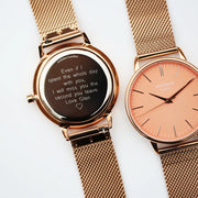 Personalised Ladies Architect Coral Watch With Rose Gold Mesh Strap