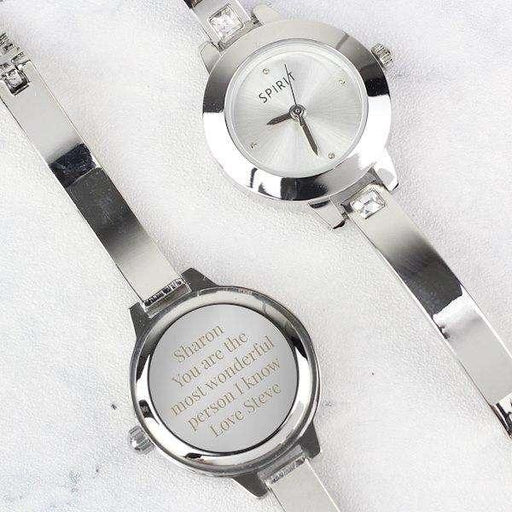 Personalised Ladies Watch Set: Engraved Watch, Bracelet and Necklace in Gift Box - Myhappymoments.co.uk