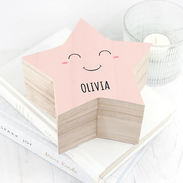 Personalised Smiling Star Pastel Trinket Box - Myhappymoments.co.uk