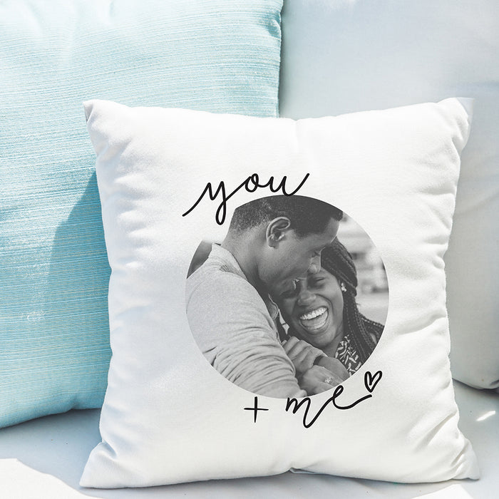 Personalised You & Me Photo Upload Cushion | Romantic Gift
