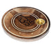 Mango Wood Round Om Ashcatcher Incense Sticks & Cones Burner