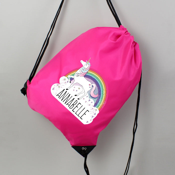 Personalised Unicorn Pink Swim & Kit Bag