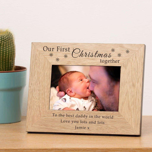 Personalised Our First Christmas Together Photo Frame 6x4 - Myhappymoments.co.uk