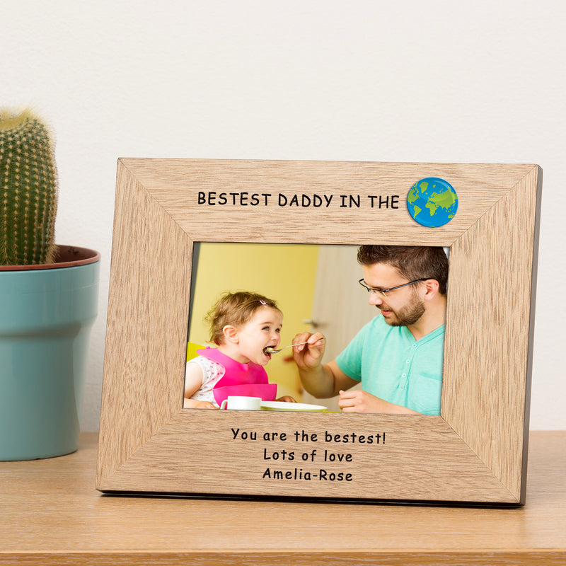 Personalised Bestest Daddy In The World Photo Frame - Myhappymoments.co.uk