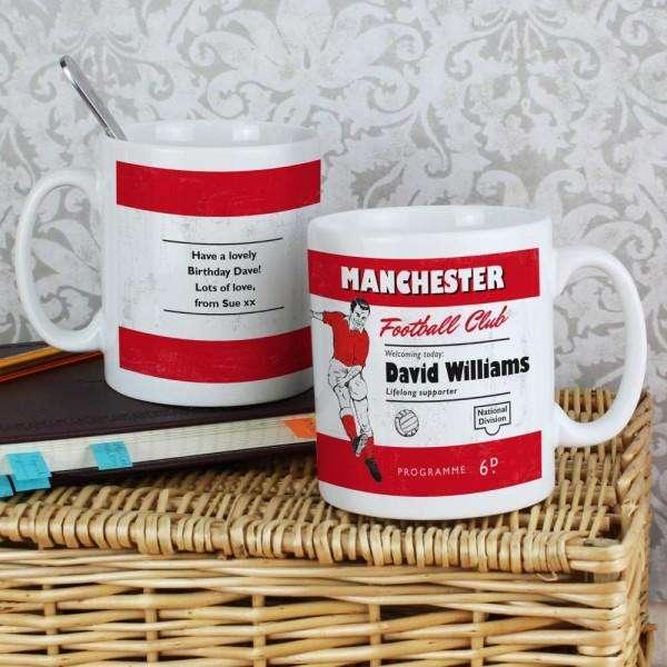 Personalised Vintage Football Red and White Supporter's Mug - Myhappymoments.co.uk