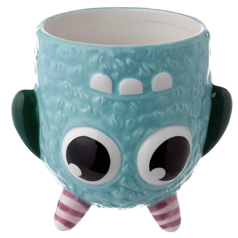 Novelty Monster Blue Upside Down Ceramic Shaped Mug