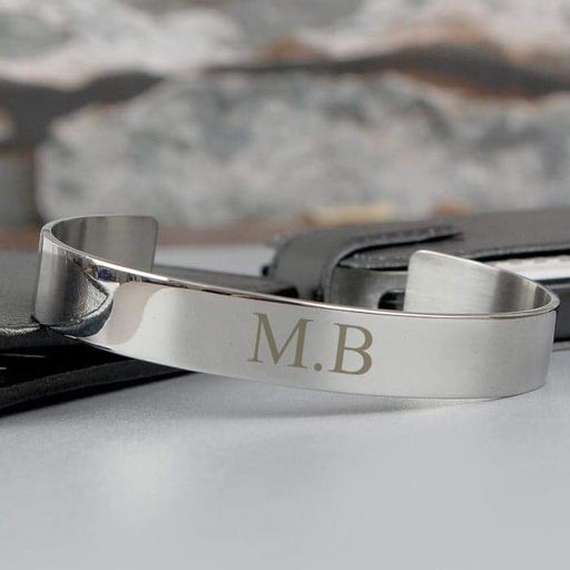 Personalised Initial Stainless Steel Bangle - Myhappymoments.co.uk