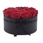 Soap Flower Gift Bouquet In Box - 14 Red Roses - Round