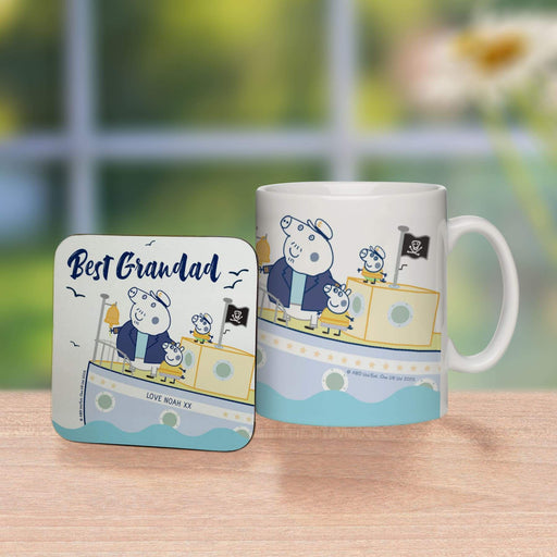 Personalised Peppa Pig™ Best Grandad Mug & Coaster