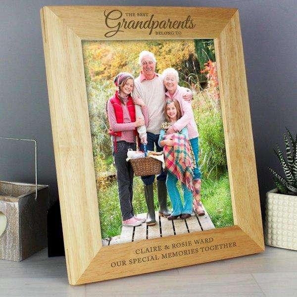 Personalised 8x10 'The Best Grandparents' Wooden Frame - Myhappymoments.co.uk