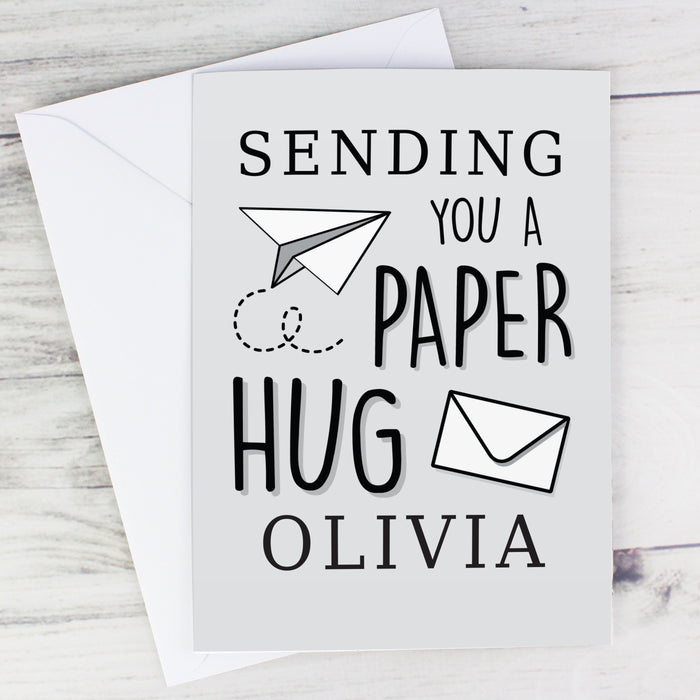 Personalised Grey Hug From Afar Card