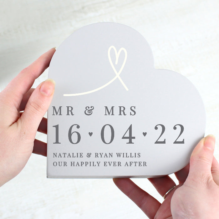 Personalised Wedding Day Keepsake Heart Ornament