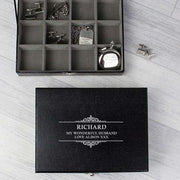 Personalised Large Cufflink Compartment Box - Myhappymoments.co.uk