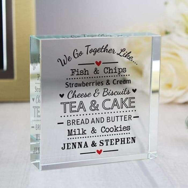 We Go Together Like Valentine’s Day Glass Ornament 