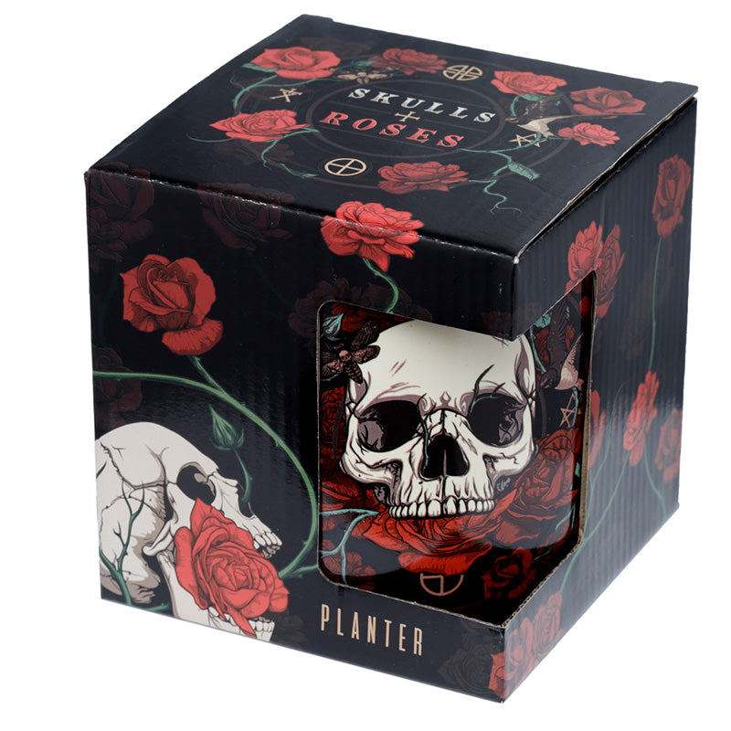 Skulls & Roses Ceramic Indoor Plant Pot - Large