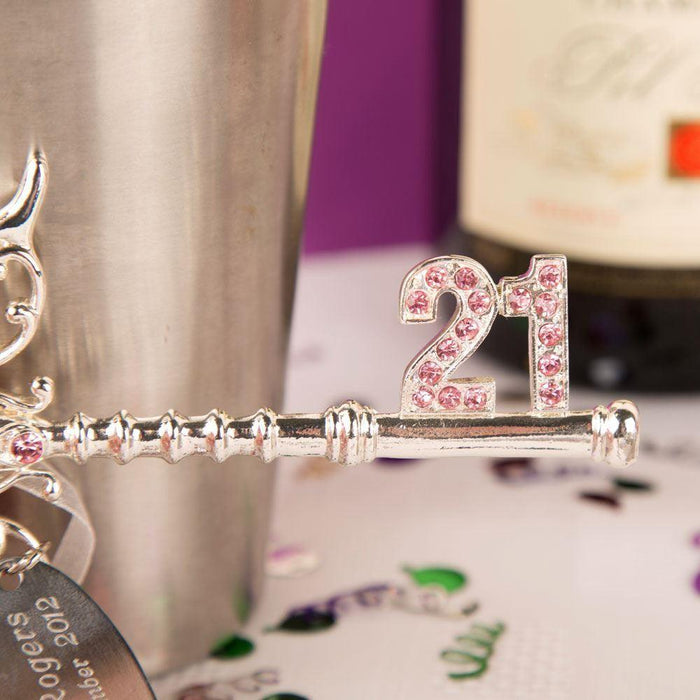 Personalised 21st Birthday Butterfly Key - Pink