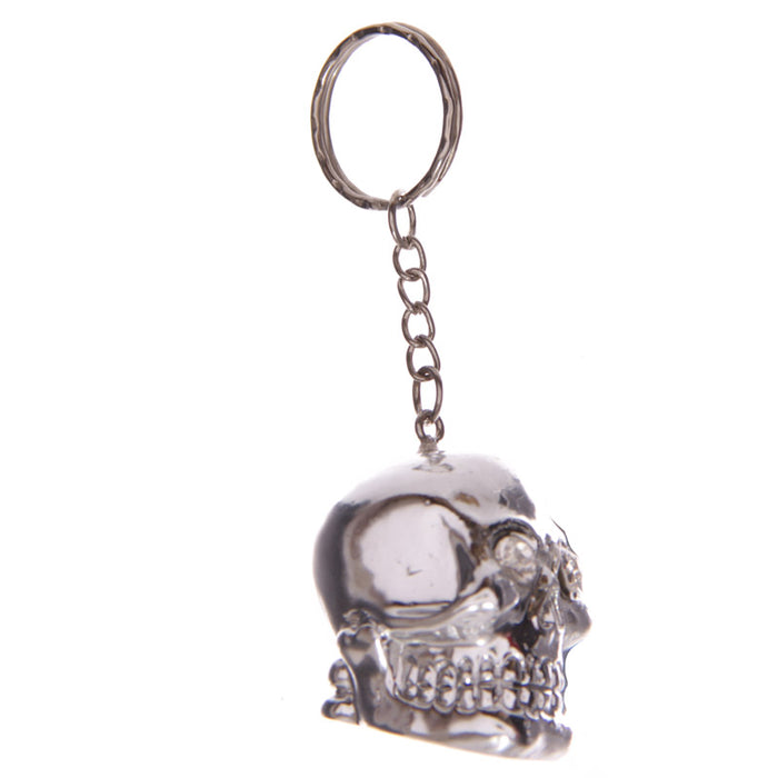 Silver Crystal Eyed Skull Keyring - Myhappymoments.co.uk