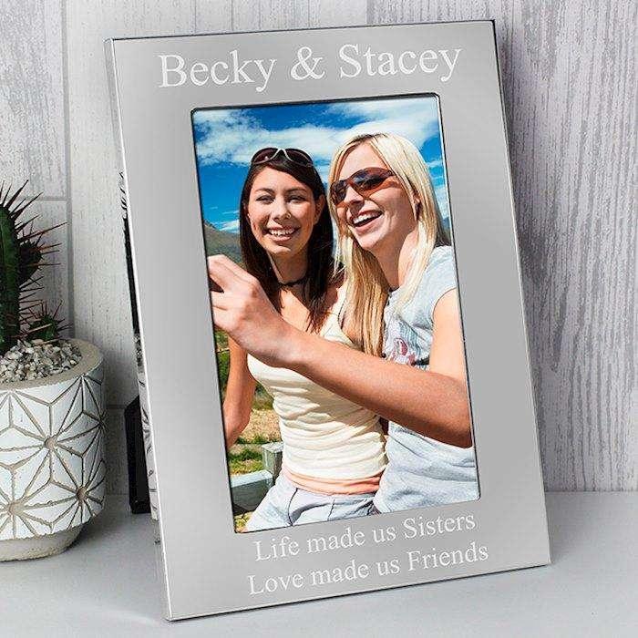 Engraved Silver Photo Frame 4x6