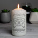 Personalised Grey Papercut Style 1st Holy Communion Pillar Candle
