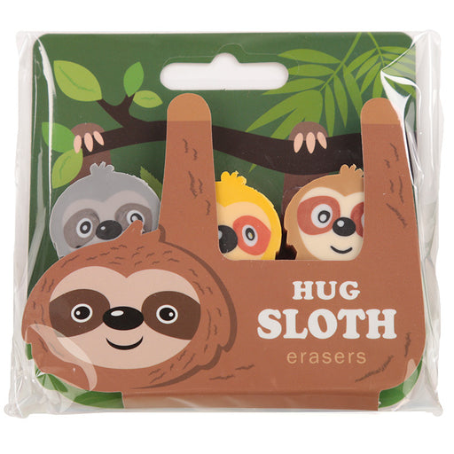 Sloth 3 Piece Eraser Set - Myhappymoments.co.uk