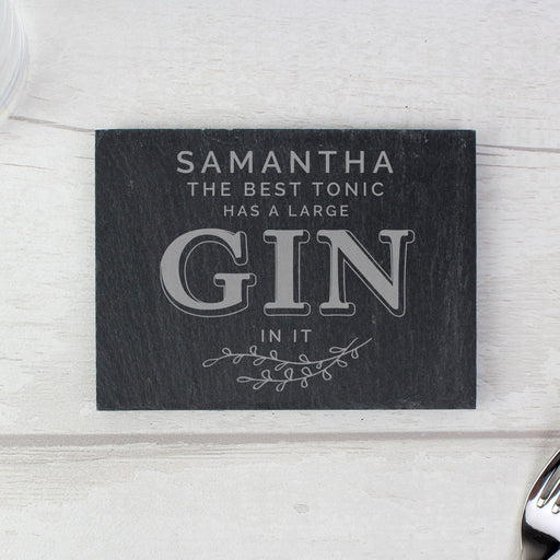 Personalised Gin & Tonic Single Slate Coaster