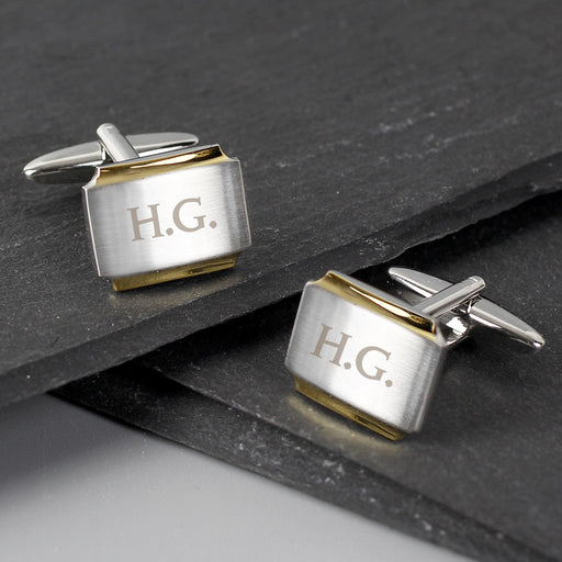 Personalised Gold Plated Initials Cufflinks - Myhappymoments.co.uk