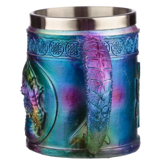 Rainbow Dragon Decorative Metallic Tankard