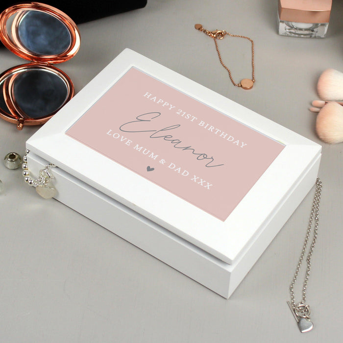 Personalised Free Text Wooden Jewellery Box
