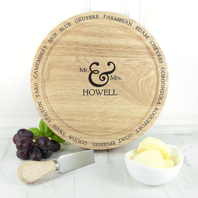 Personalised Connoisseur Couples Cheese Board Set - Myhappymoments.co.uk