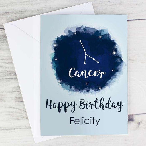 Personalised Cancer Zodiac Star Sign Birthday Card (21st June - 22nd July) - Myhappymoments.co.uk