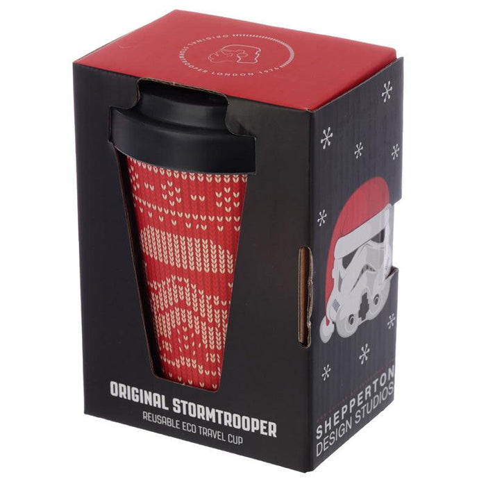 The Original Stormtrooper Red Christmas Reusable Screw Top Bamboo Composite Travel Mug