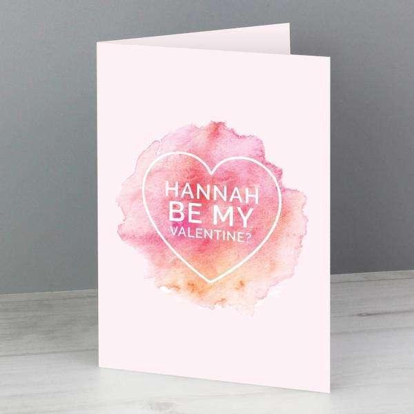 Personalised Be My Valentine Heart Card - Myhappymoments.co.uk