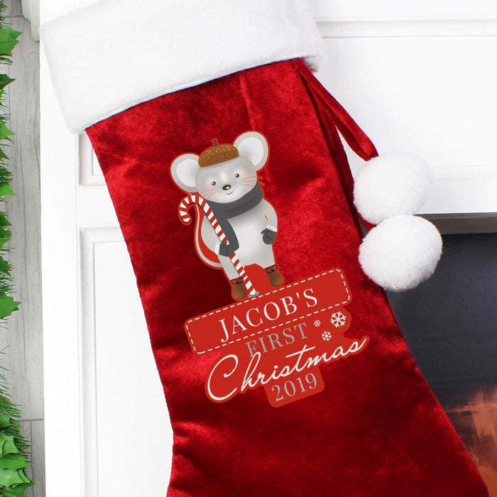 Personalised Baby’s 1st Christmas Mouse Stocking