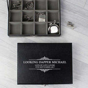 Personalised Large Cufflink Compartment Box - Myhappymoments.co.uk