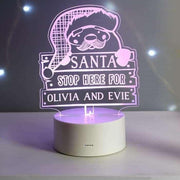 Personalised Santa Stop Here LED Night Light - Myhappymoments.co.uk