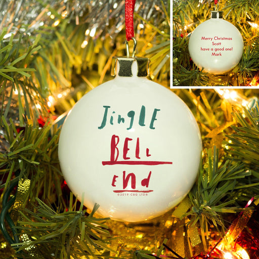 Personalised Jingle Bell End Christmas Bauble