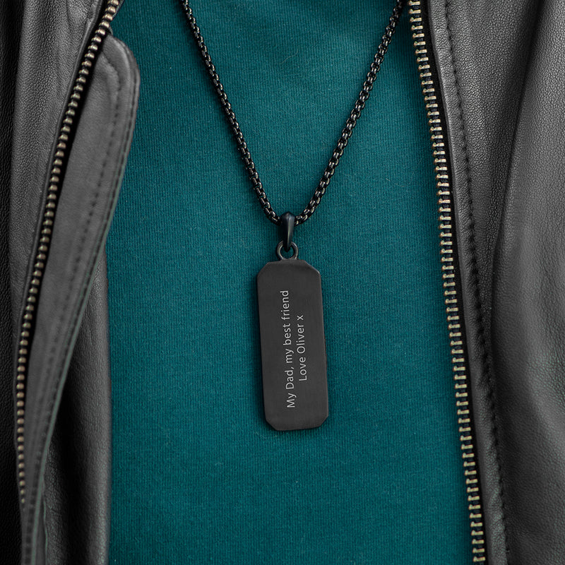 Personalised Men's Tyretread Stone Necklace