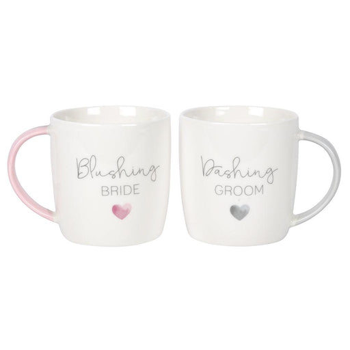 Blushing Bride Dashing Groom Wedding Mug Set