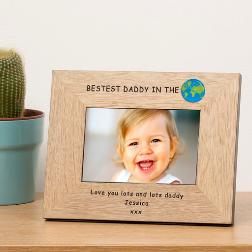 Personalised Bestest Daddy In The World Photo Frame - Myhappymoments.co.uk
