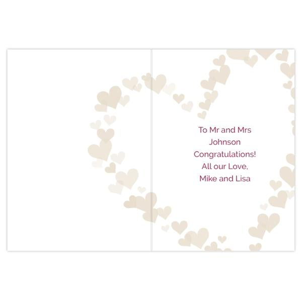 Personalised Mr & Mrs Confetti Hearts Card - Myhappymoments.co.uk