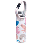 Cat's Life Reusable Glass Water Bottle with Protective Neoprene Sleeve
