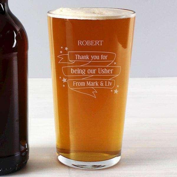 Personalised Shining Star Pint Glass - Myhappymoments.co.uk