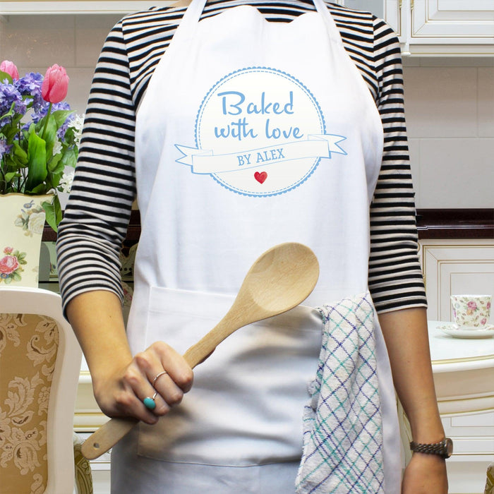 Personalised Baked With Love Apron - Myhappymoments.co.uk